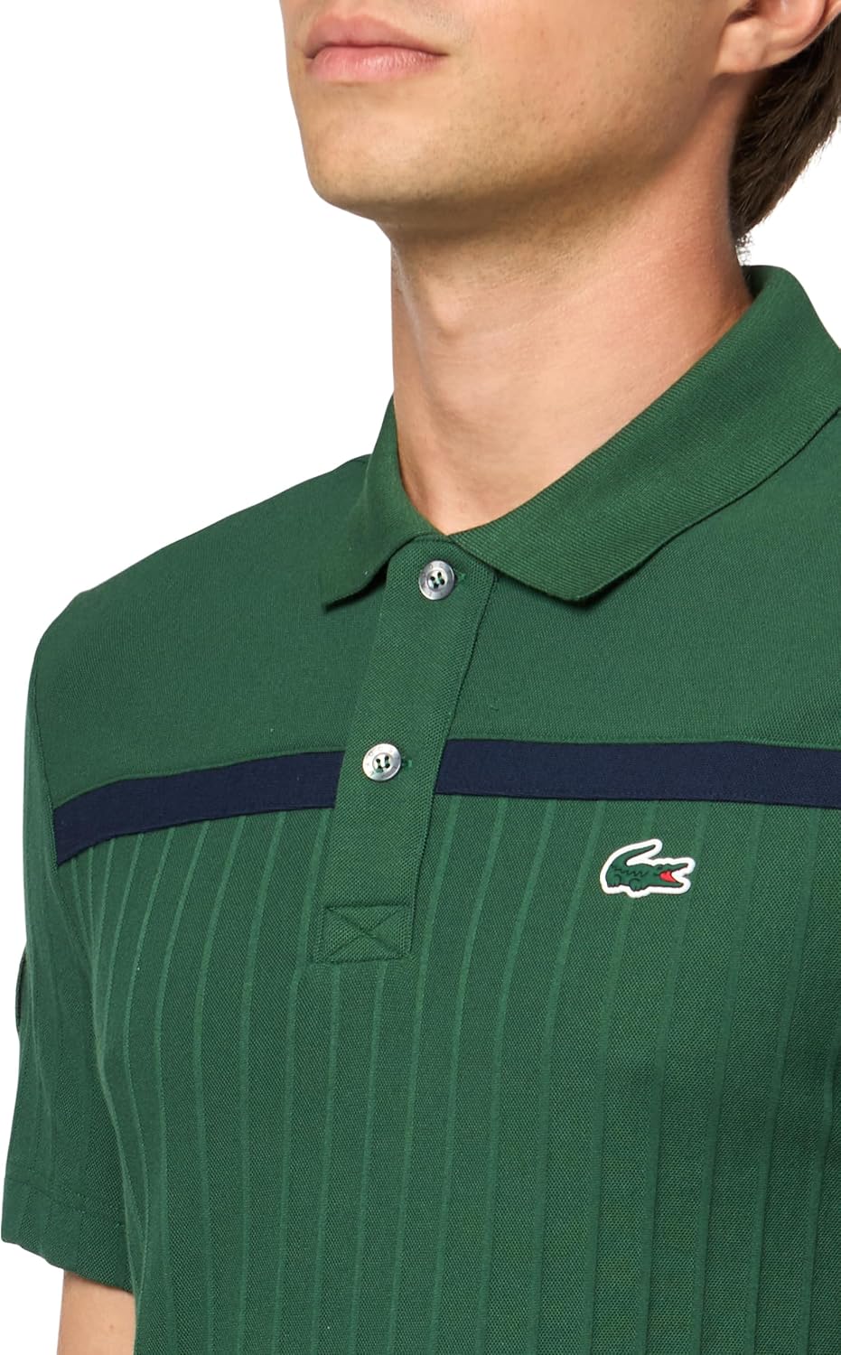 Поло для мужчин Lacoste Sport Ultra Dry, теннисное, зеленый/синий — фото 3