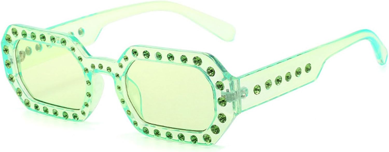 

Роскошные прямоугольные солнцезащитные очки в стиле панк с бриллиантами, модные солнцезащитные очки для женщин и мужчин, градиентные солнцезащитные очки в стиле ретро с защитой от УФ-излучения UV400 Melrose, Green