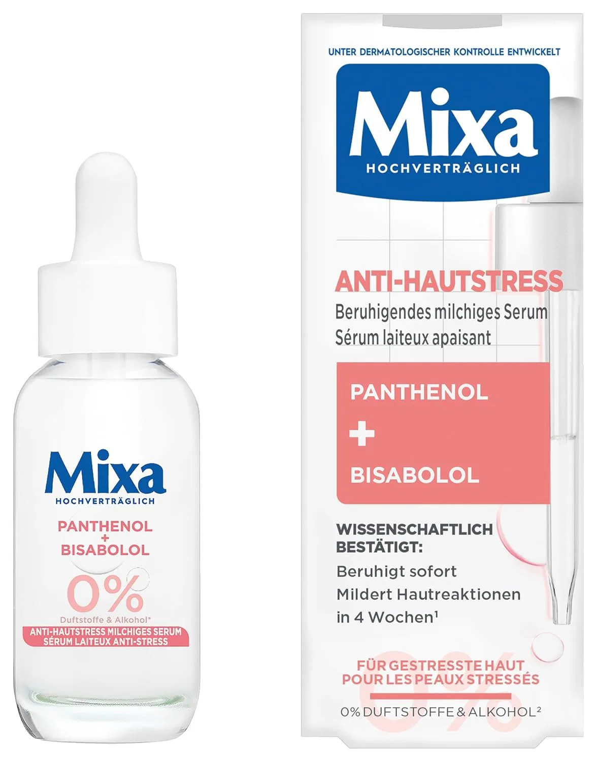 Сыворотка Mixa — Успокаивающая Anti-Skin Stress с пантенолом и бисабололом, 30 мл