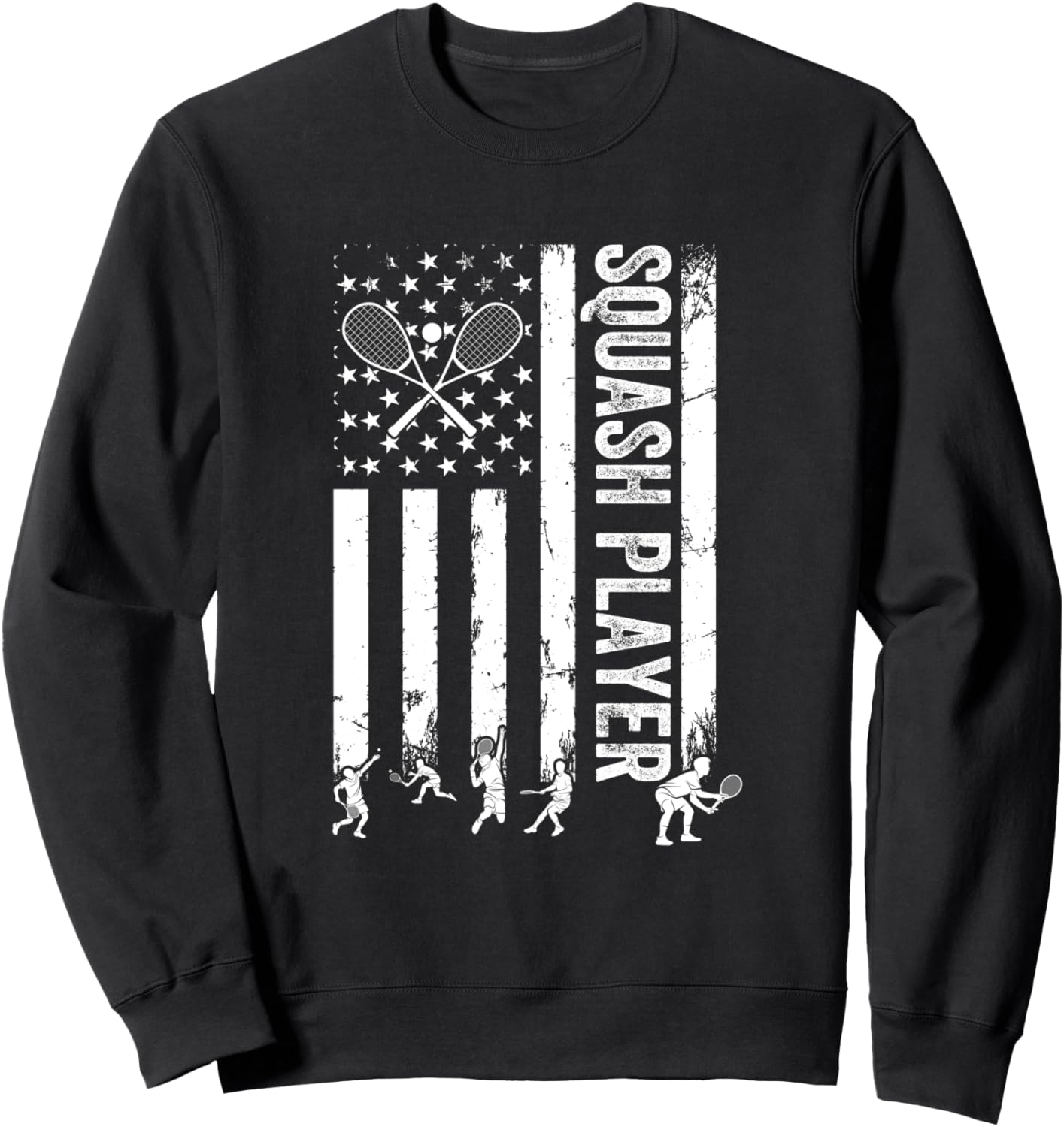 

Толстовка с изображением американского флага и символикой сквоша, черная Squash Designs, Черный, Толстовка с изображением американского флага и символикой сквоша, черная Squash Designs