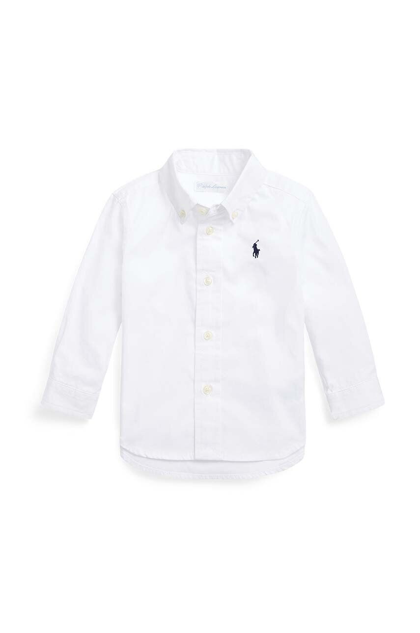 

Хлопковая рубашка Polo Ralph Lauren для новорожденных, белый