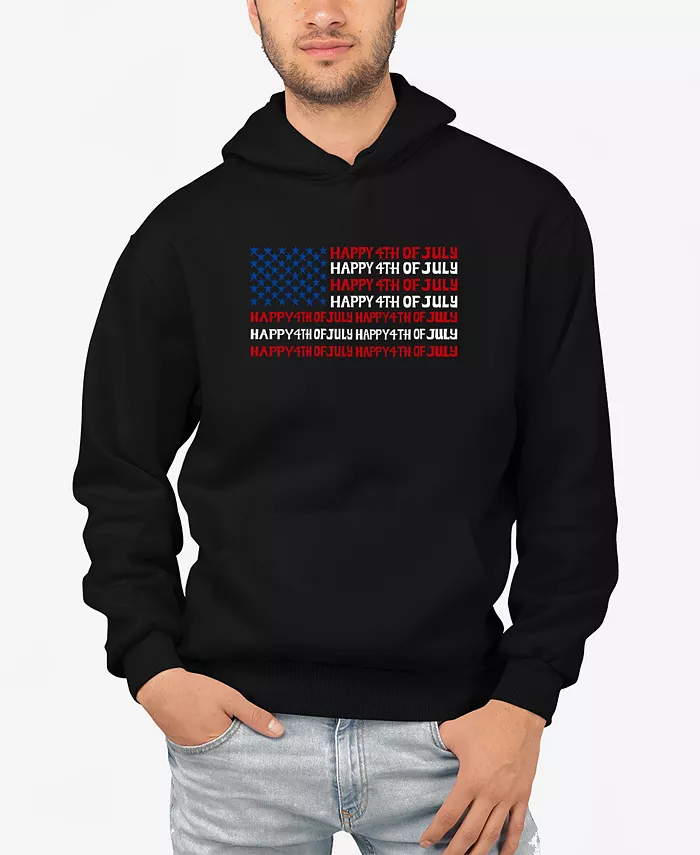 

Мужская толстовка с капюшоном Happy 4th Of July Word Art LA Pop Art, черный
