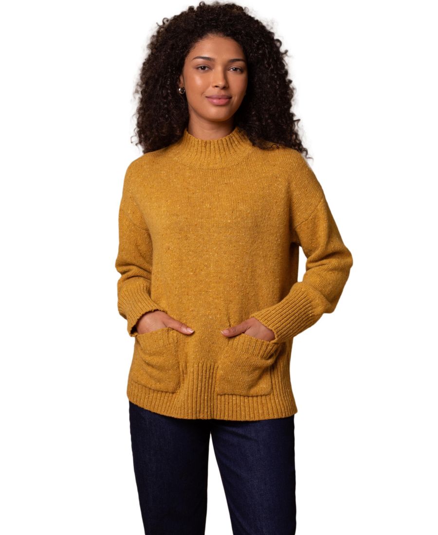 

Женский свитер с накладными карманами и вкраплениями Celtic & Co, Saffron