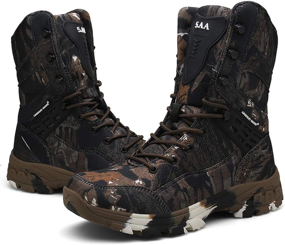 

Мужские тактические ботинки, высокие военные пустынные боевые ботинки для улицы, работы, прогулок и тренировок, серые, 44/UK 9.5/US 10 Jlfzc