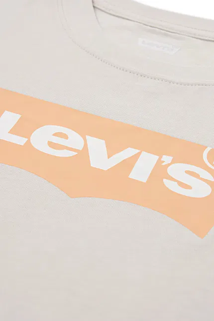 Футболка детская из хлопка Levi's, бежевый — фото 3
