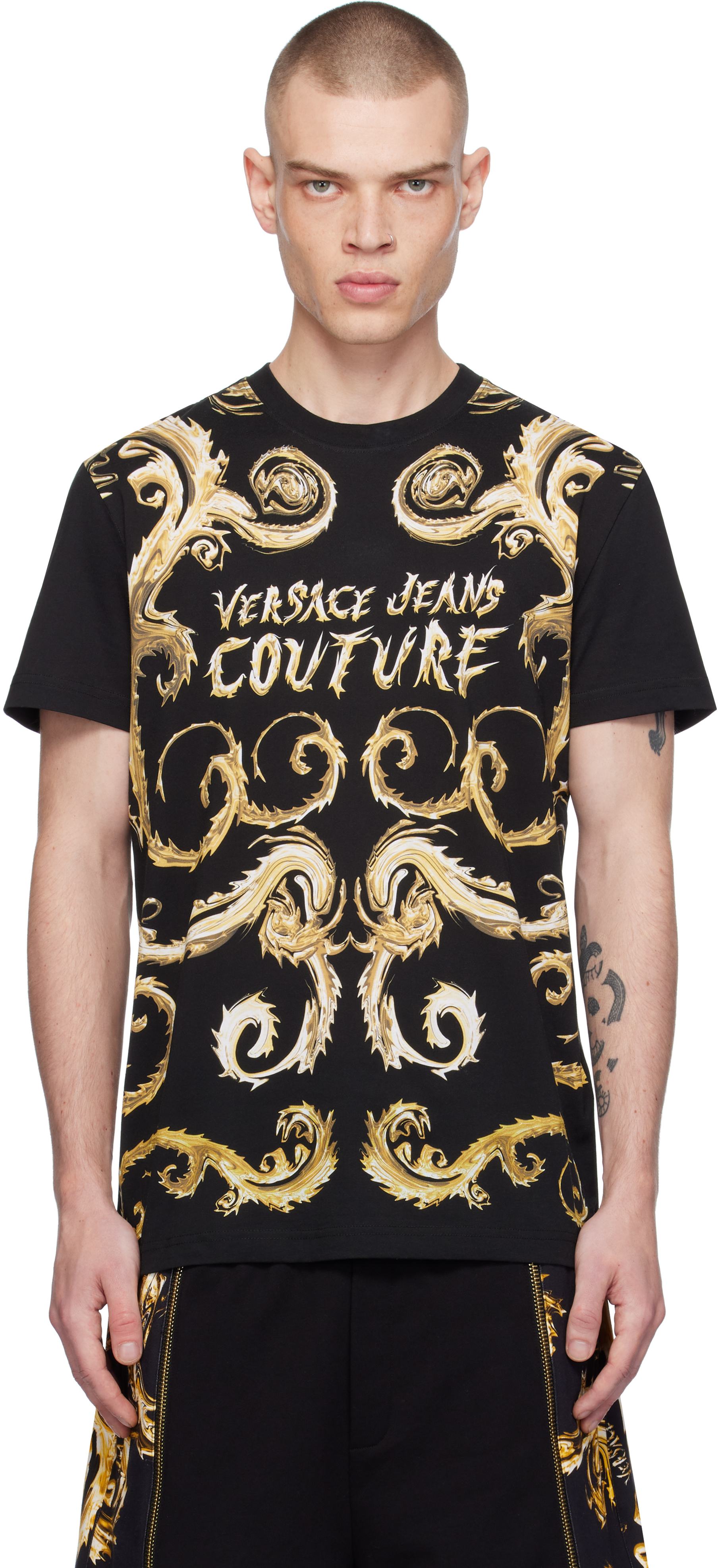 

Черная футболка Chromo Couture Slim-Fit Versace Jeans Couture