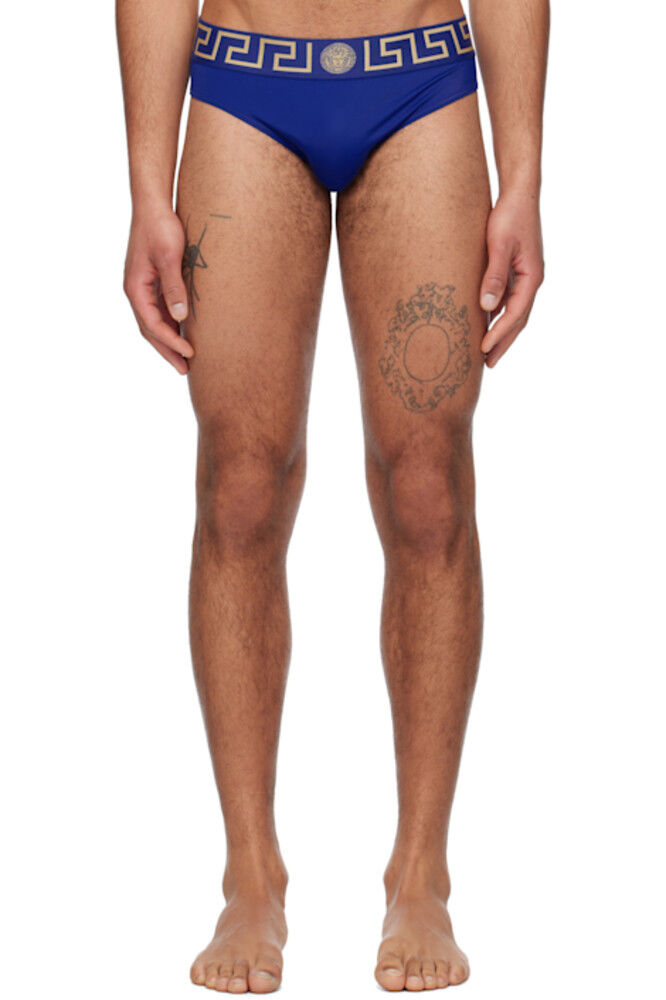 

Плавки-шорты с синей каймой Greca Versace Underwear