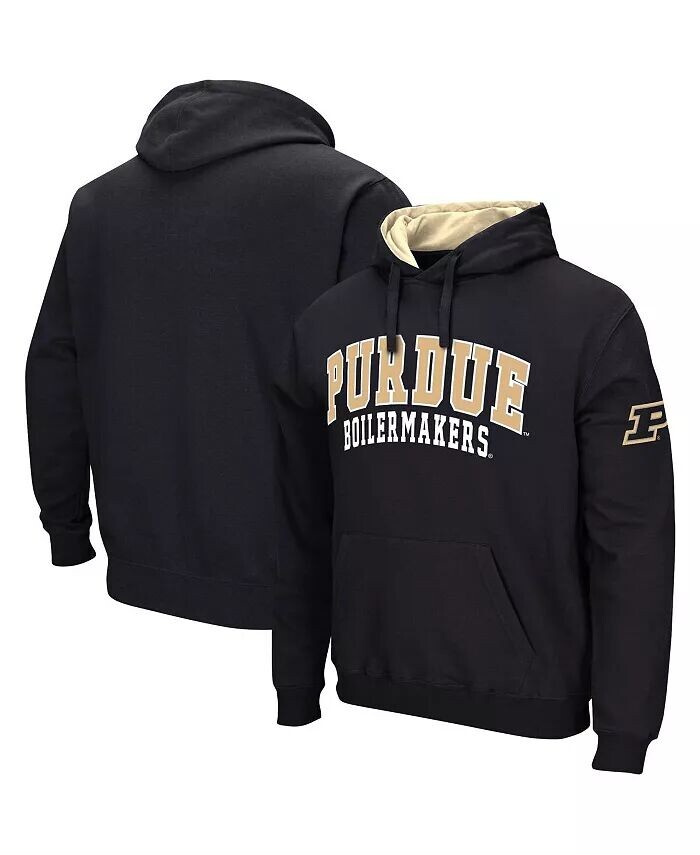 

Мужская черная толстовка Purdue Boilermakers Double Arch с капюшоном Colosseum