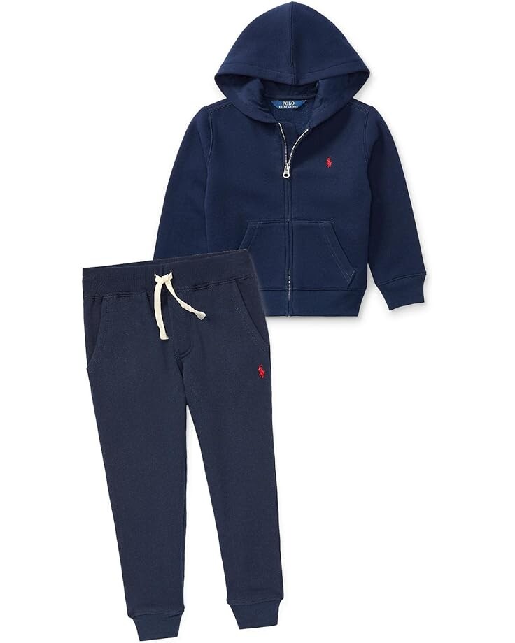 Худи Polo Ralph Lauren Kids Cotton-Blend-Fleece Hoodie, цвет Cruise Navy — фото 3
