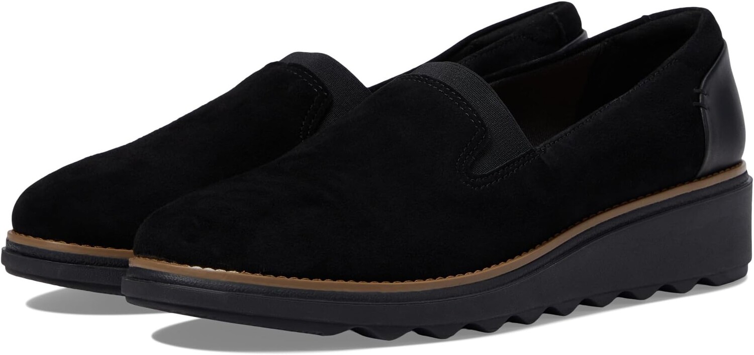 

Лоферы Sharon Dolly Clarks, цвет Black Suede/Dark Tan Welt