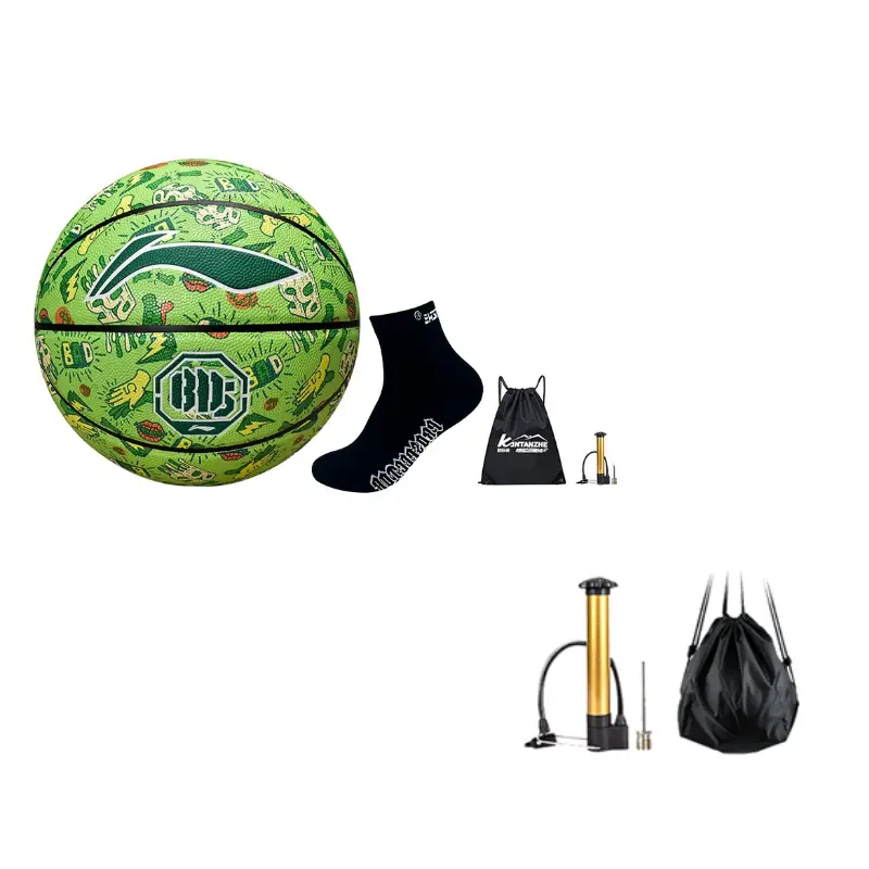 

LINING Баскетбольный мяч PU зеленый размер 7 тренировочный унисекс