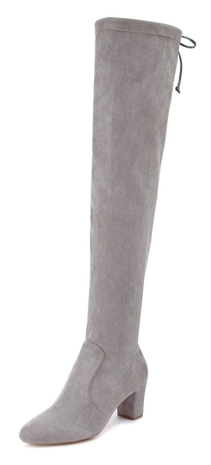 Ботинки LASCANA Over the Knee Boots, дымчато-серый