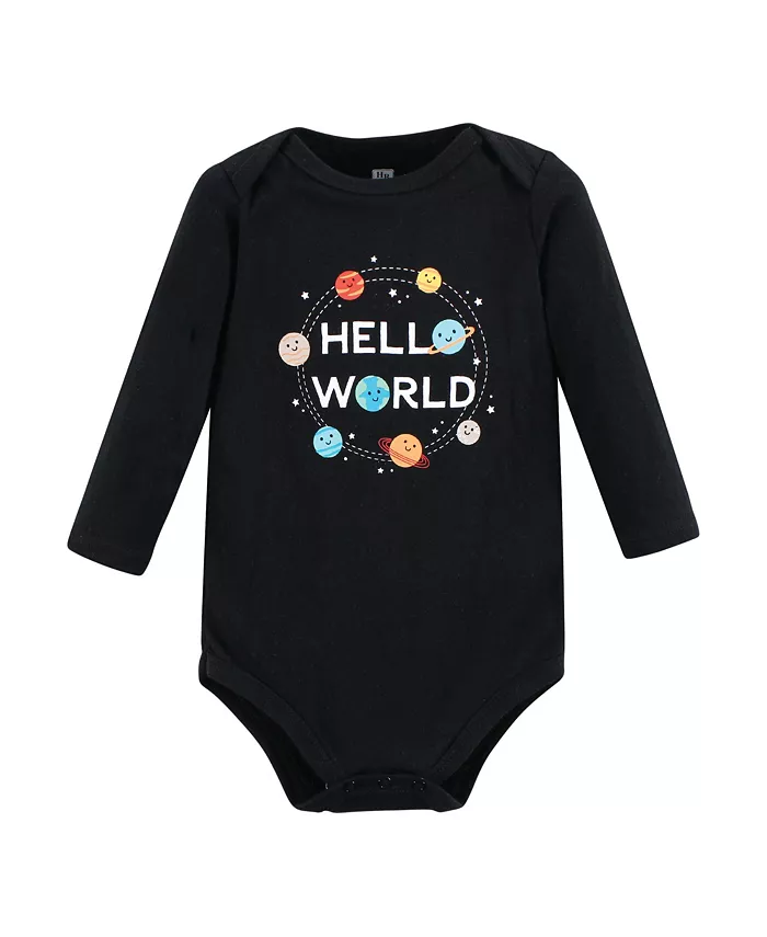 Комплект из трех боди Hudson для мальчиков унисекс с длинным рукавом из хлопка Hudson Baby, мультиколор — фото 3
