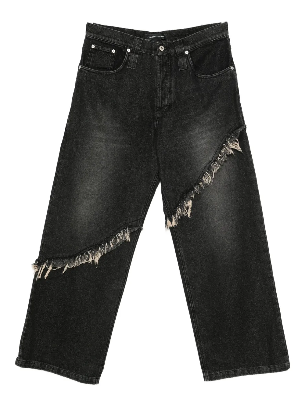 

Джинсовая ткань с бахромой Federico Cina, черный