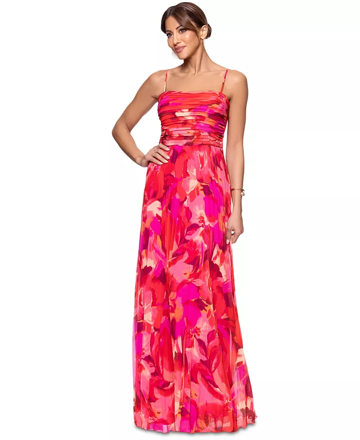 

Платье миниатюрное шифоновое без рукавов со складками на лифе XSCAPE, розовый