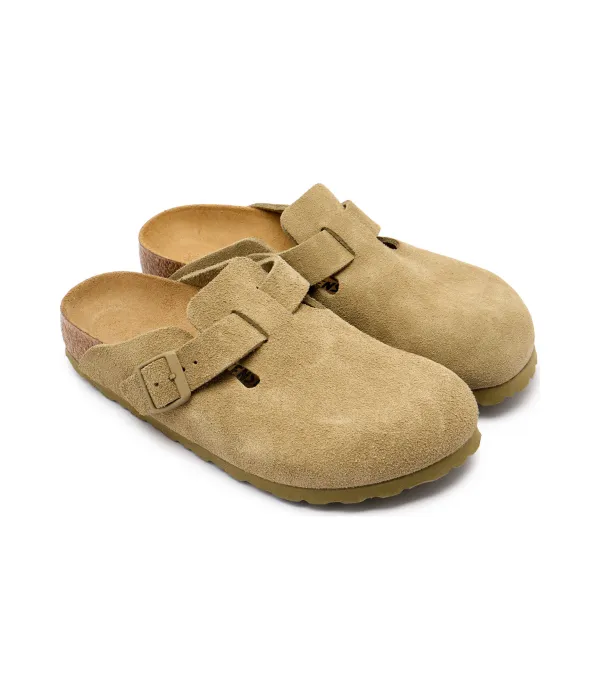 Бостонские мюли, кожаные сандалии Narrow fit Birkenstock, зеленый — фото 3