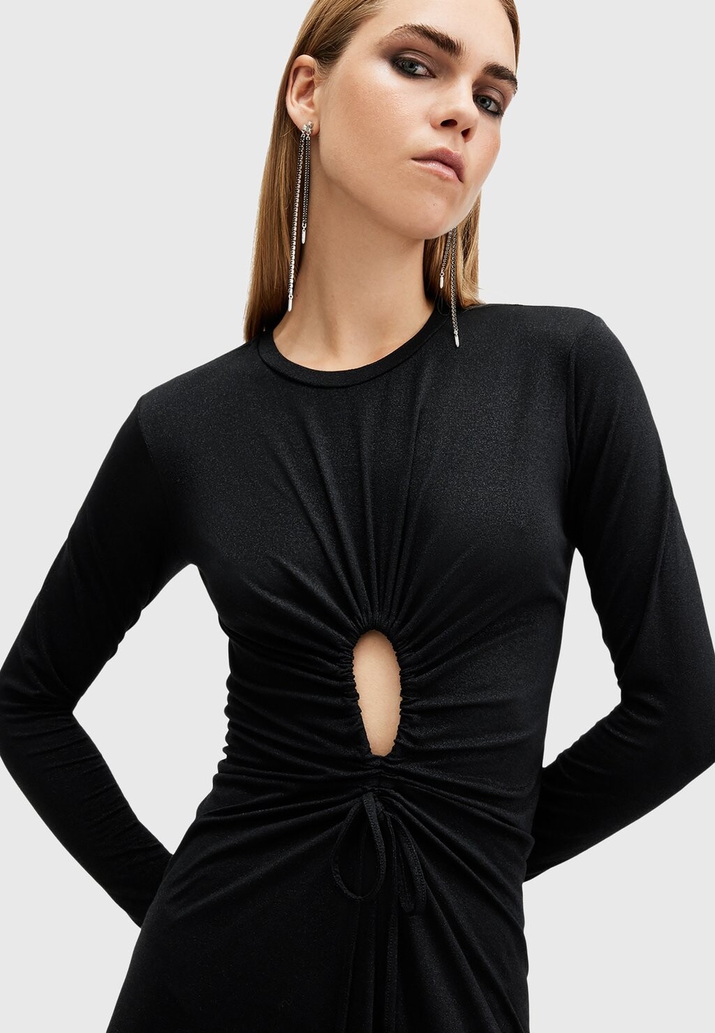 

Платье макси XYLIA AllSaints, черный