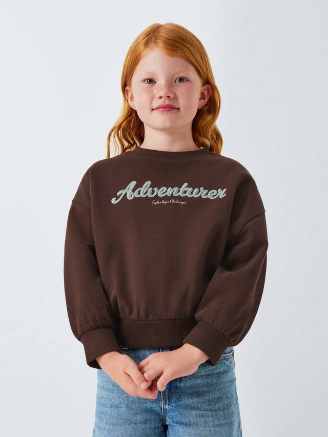 

Детский свитшот Adventurer John Lewis, Brown, Cream