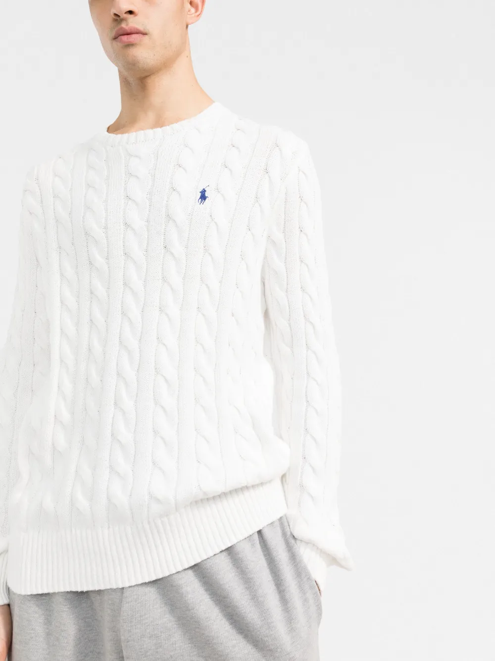Джемпер фактурной вязки POLO RALPH LAUREN, белый — фото 3