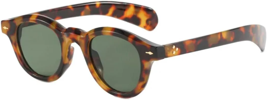 

Солнцезащитные очки с защитой UV400 | Круглая оправа, цветные линзы | Для женщин и мужчин, для занятий спортом на открытом воздухе и вождения DSVIGF, Leopard Green