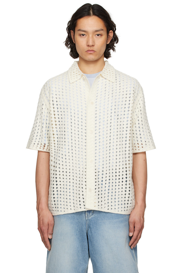 

Рубашка в технике пойнтелле Solid Homme, белый