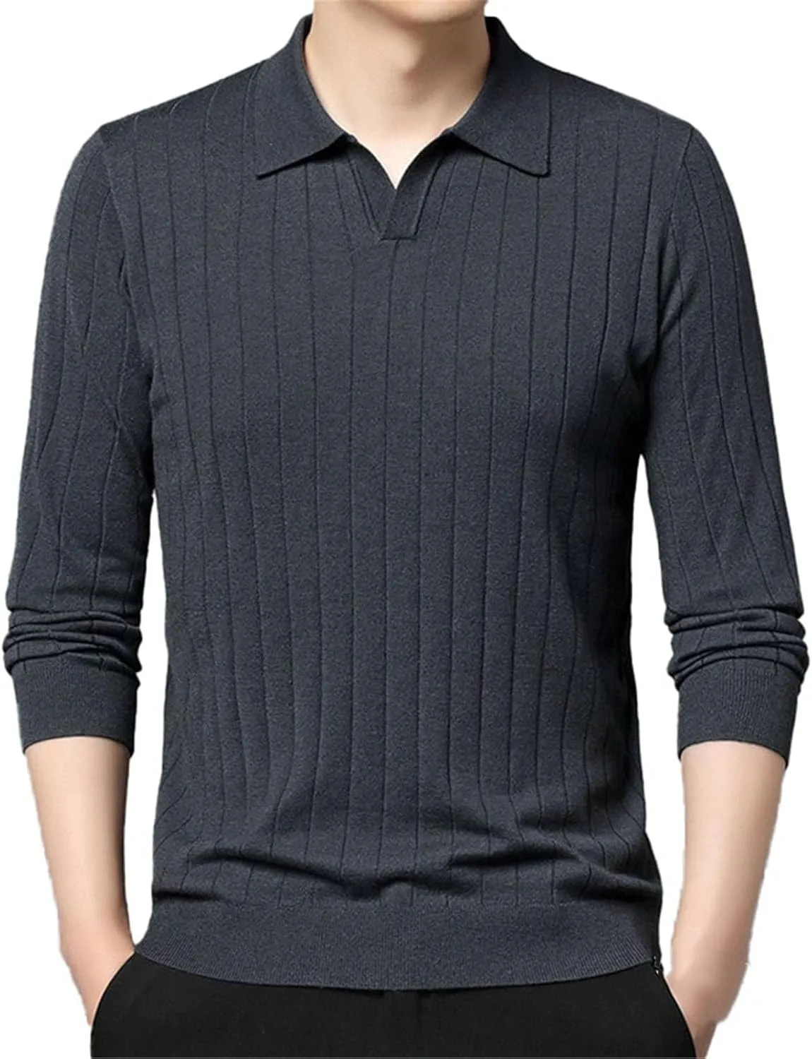 

Мужской шерстяной свитер с длинным рукавом и квадратным воротником CXLCZNKG