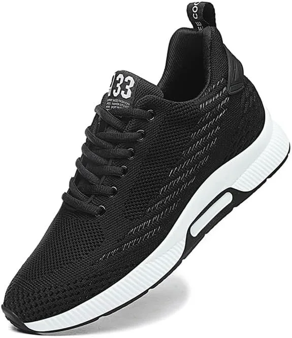 

Мужские кроссовки-лифтеры, незаметно увеличивающие рост на 6 см, спортивные, женские, дышащие сетчатые, для улицы, повседневные, с шнуровкой, модные туфли Vandimor, черный