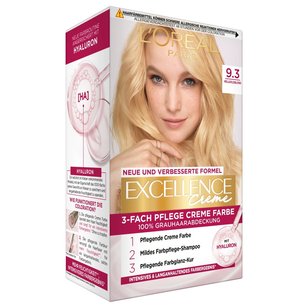 

Краска для волос excellence crème Loreal Paris, 9 30 - hellgoldblond, количество 1 шт.