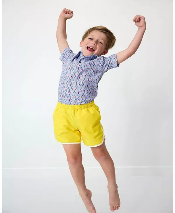 Ретро суперкороткие шорты для корта Courtside Kids, Yellow — фото 3