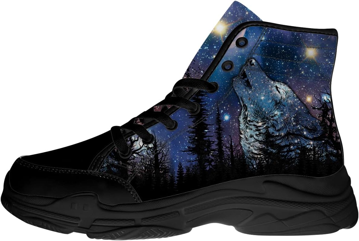 

Мужские кроссовки Wolf, высокие, черные, на шнуровке, из ткани, подарок для него и для нее Quorax