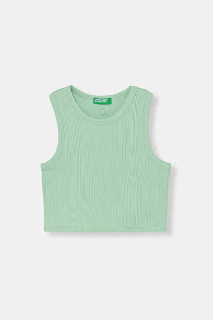 Топ без рукавов укороченный United Colors of Benetton, зеленый