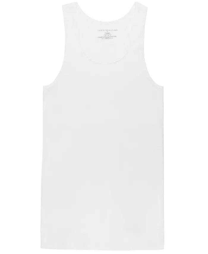 Мужские классические майки из хлопка, 3 шт Tommy Hilfiger, белый — фото 3