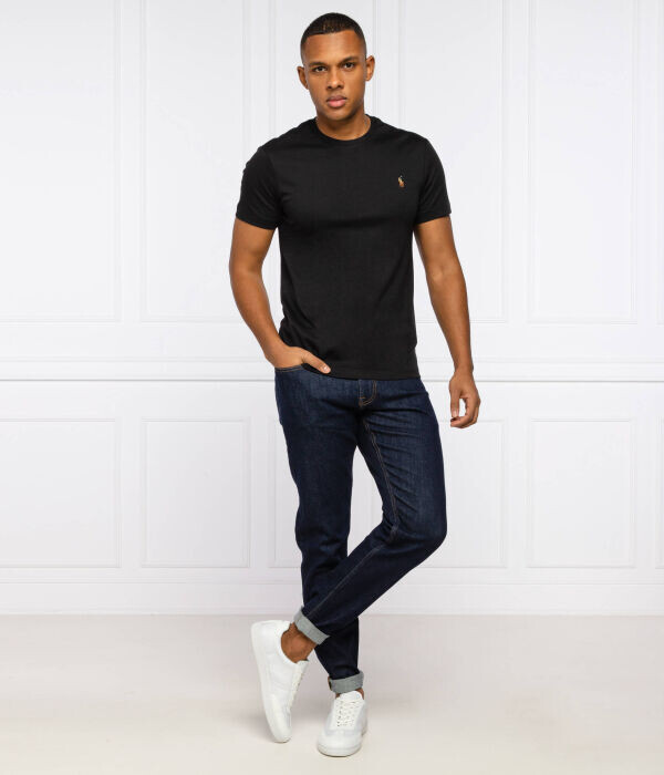 Футболка Polo Ralph Lauren Custom Slim Fit с короткими рукавами, черный — фото 2