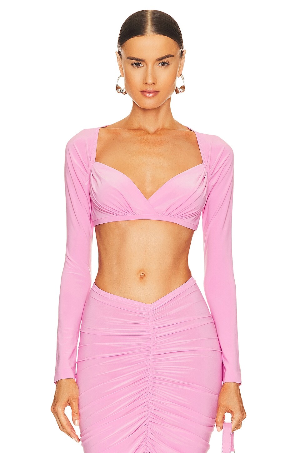 

Топ Norma Kamali Cropped Sweetheart, цвет Candy Pink