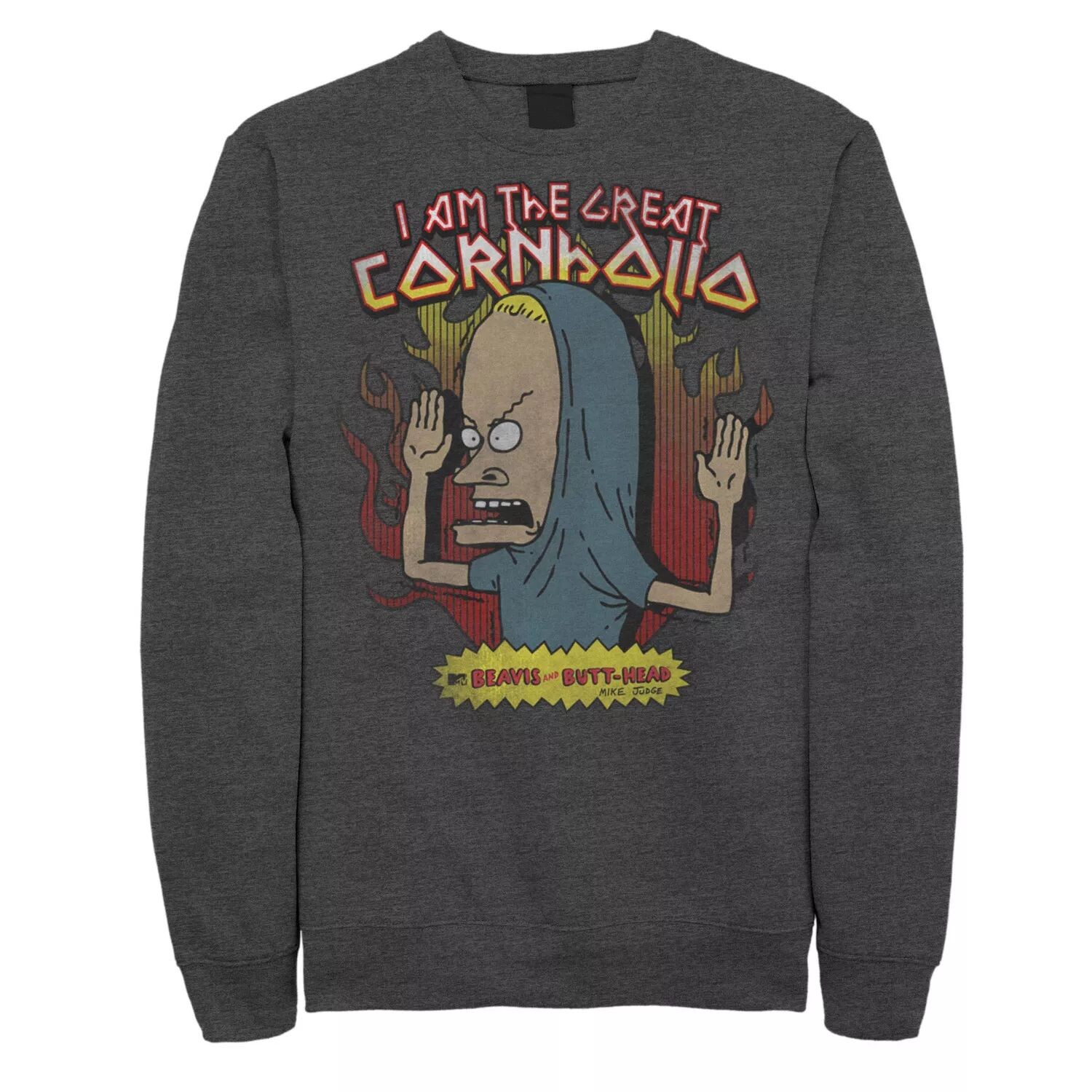 

Мужской свитшот Beavis & Butthead Cornholio Fire Portrait Licensed Character
