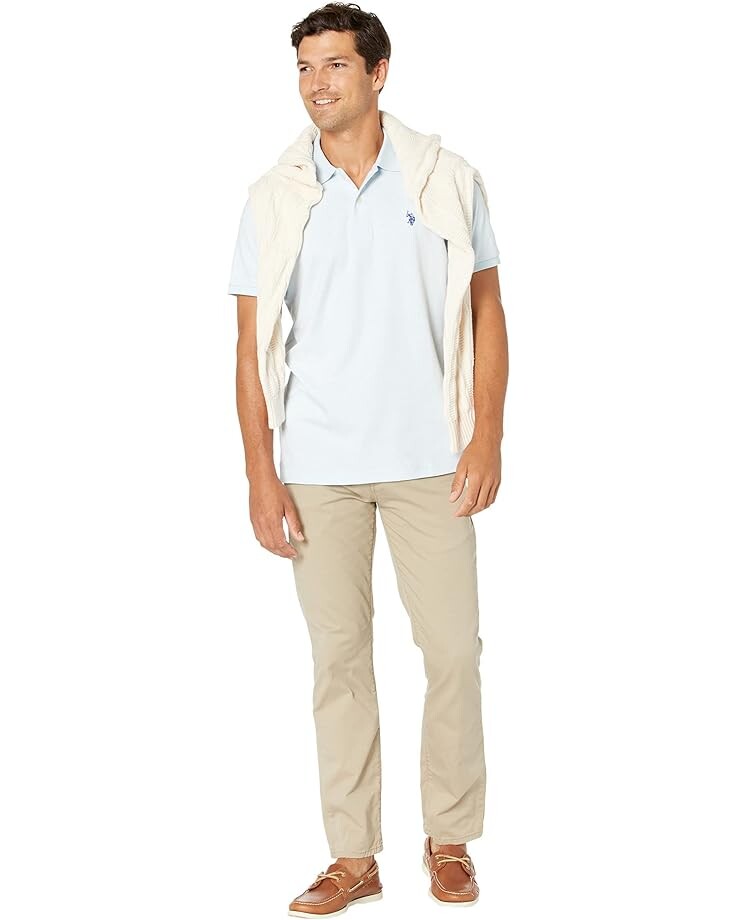 Поло U.S. POLO ASSN. Solid Interlock Polo, голубой вереск Тахо — фото 4