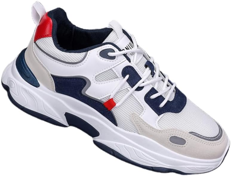 

Мужские низкие спортивные кроссовки - шнуровка с бантовым узлом и амортизирующая резиновая подошва - дышащий верх из ПУ - подходят для всех сезонов Clolinde, белый