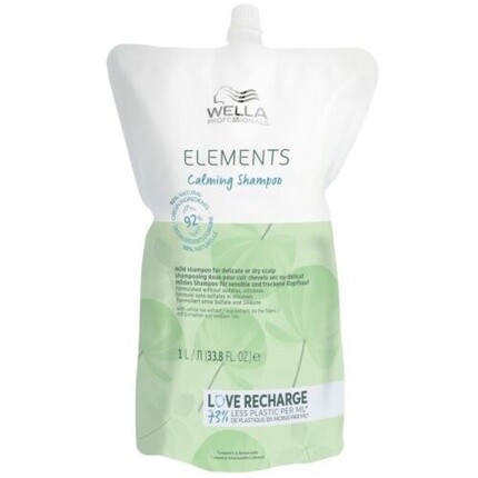 

Wella Professional Elements успокаивающий шампунь, запасной набор, 1000 мл — НОВИНКА