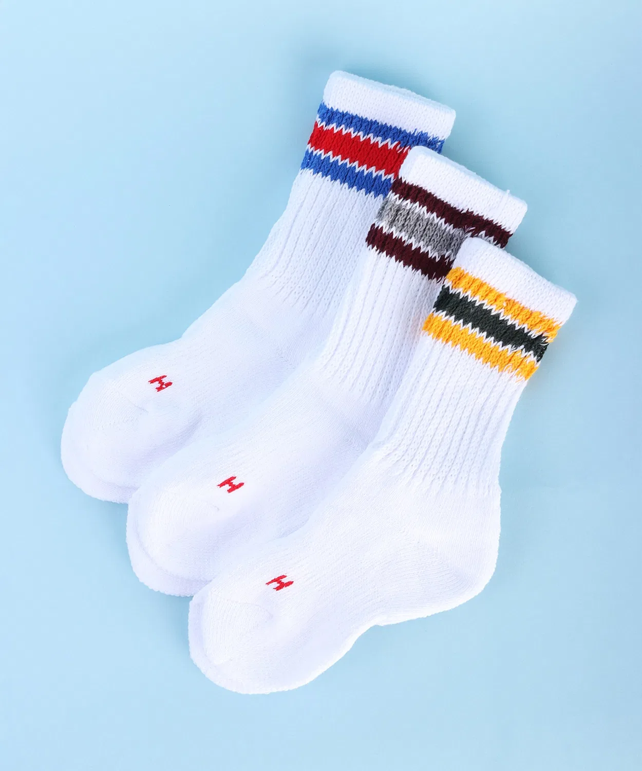 Носки детские 3 пары Healthknit с тремя линиями белые