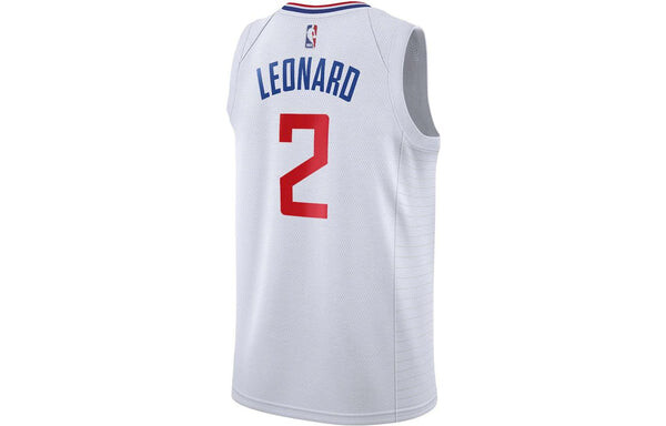 Спортивная футболка men's nba retro jersey basketball jersey/vest sw fan edition los angeles clippers leonard no. 2 white Nike, белый — фото 2