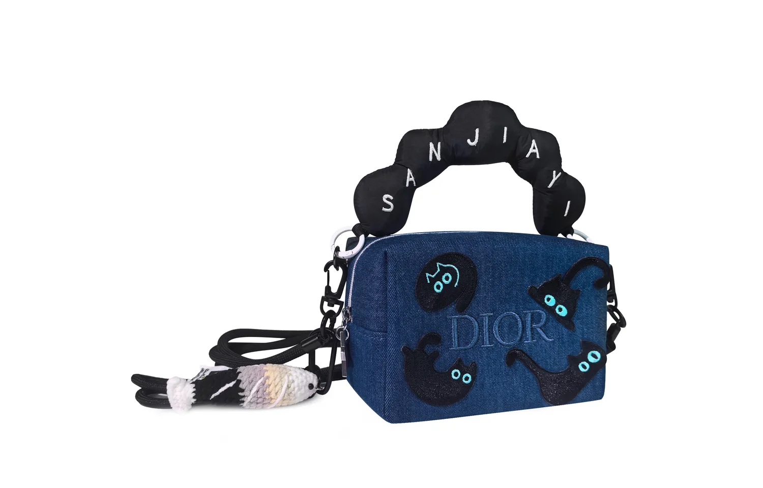 Макияжная сумочка Custom Makeup Bag Magic Pen, Like A Cat Getting Fish, детство, милая, универсальная, повседневная, джинсовая DIOR, Like A Cat Gets Fish-Box — фото 4