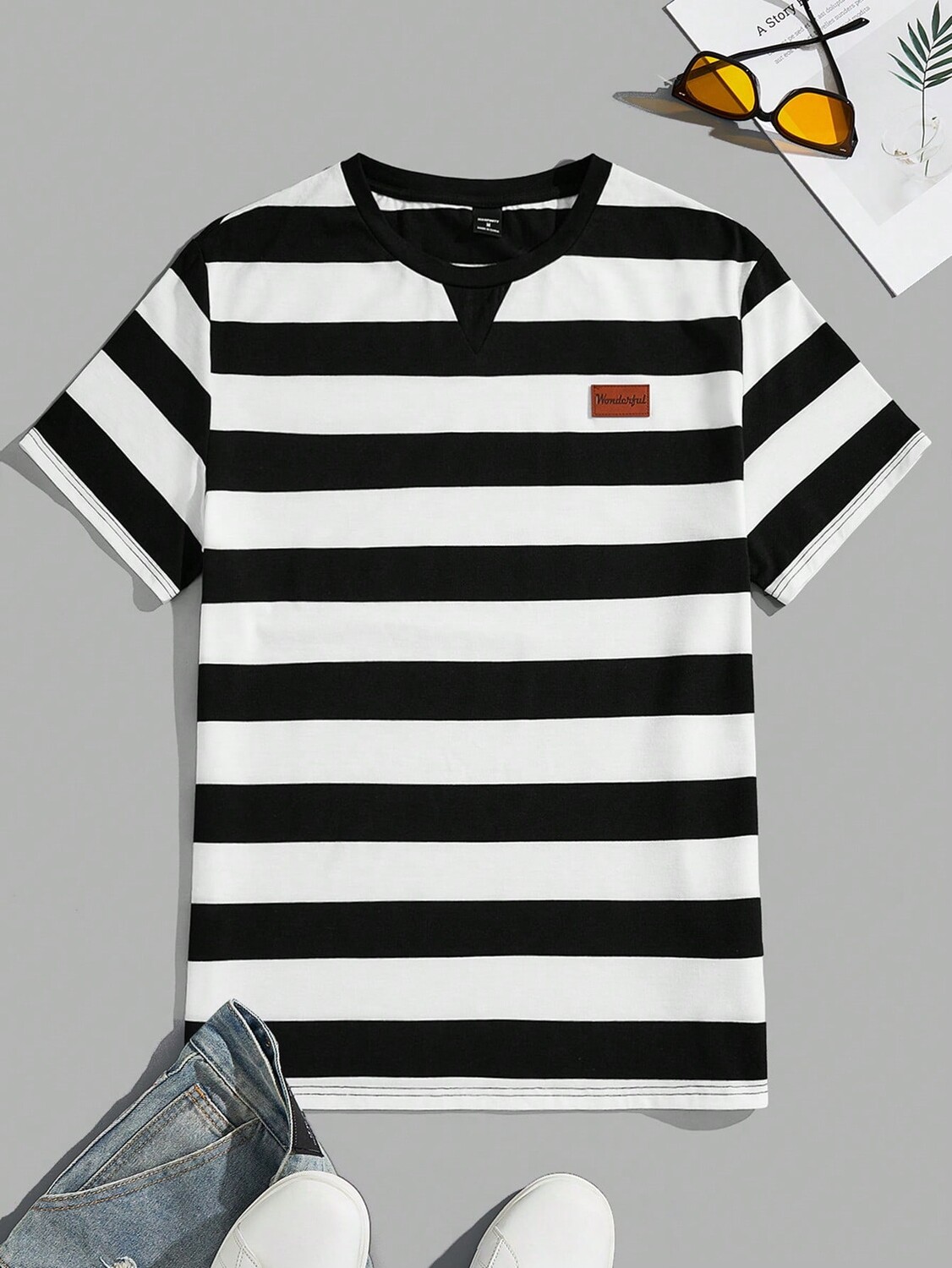 

Мужская трикотажная футболка в полоску с коротким рукавом Homme Manfinity, мультиколор