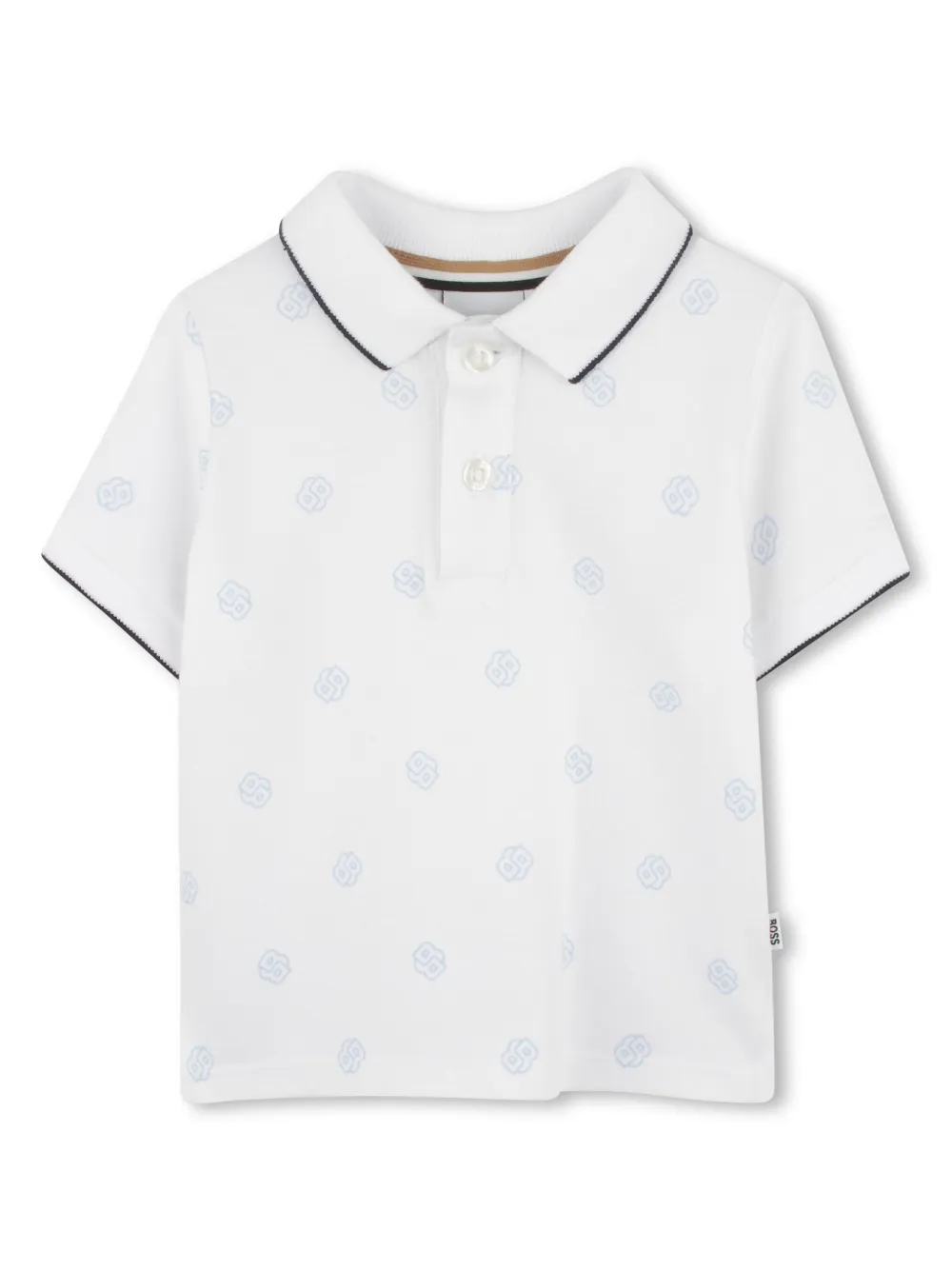 

Рубашка поло с монограммой BOSS Kidswear, белый