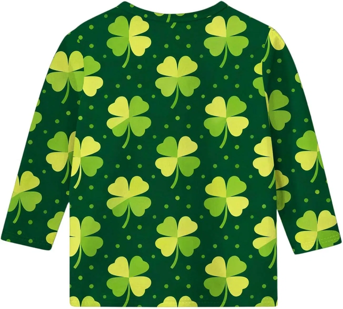 Детская футболка с принтом Shamrock, Zzalalana, 3/4 рукав, Green — фото 4