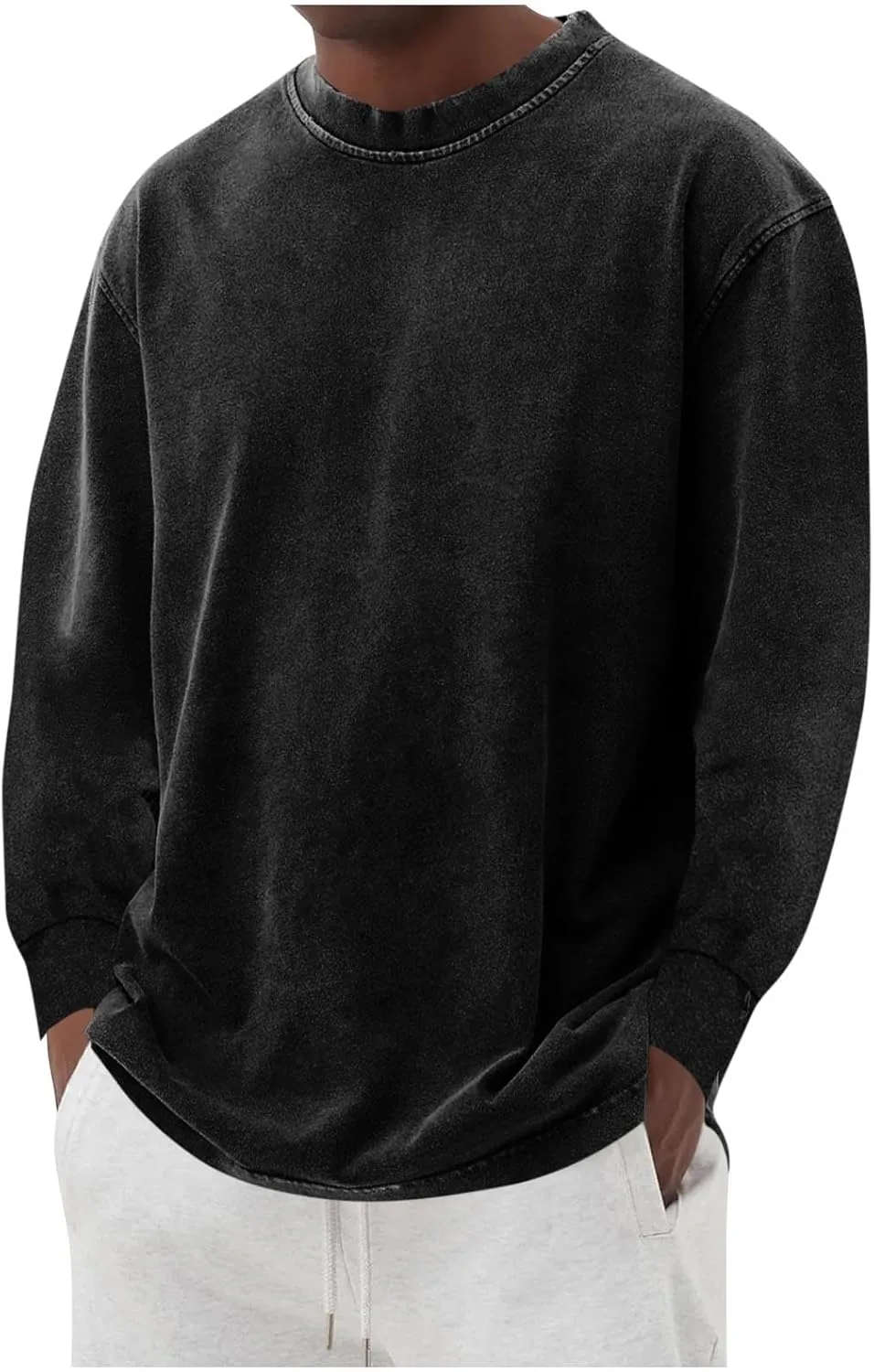 Мужская футболка с длинным рукавом Oversized Vintage Suede Crewneck