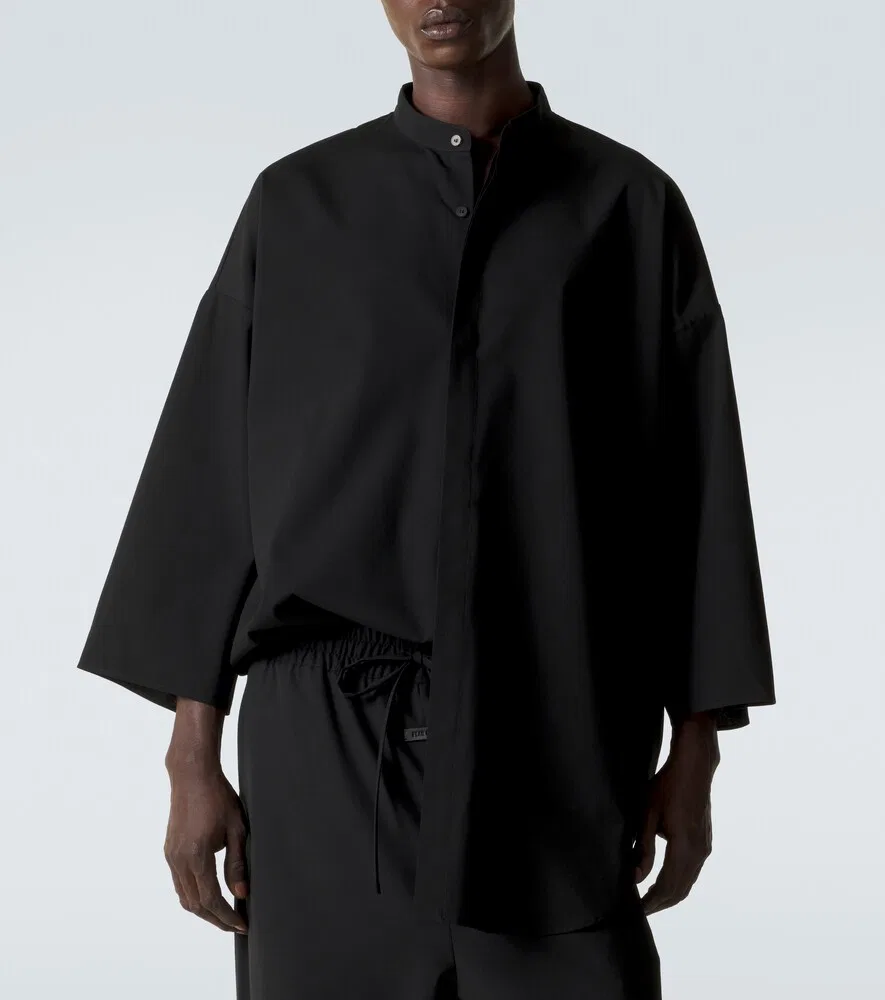 Свободная рубашка из хлопка и шерсти Fear of God, черный — фото 3