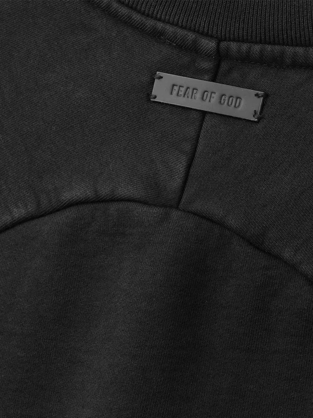 Свитшот с логотипом на воротнике-стойке Fear Of God, черный — фото 3