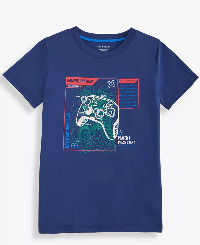 

Футболка с коротким рукавом Boys 5-20 Gamer Graphic Epic Threads, синий