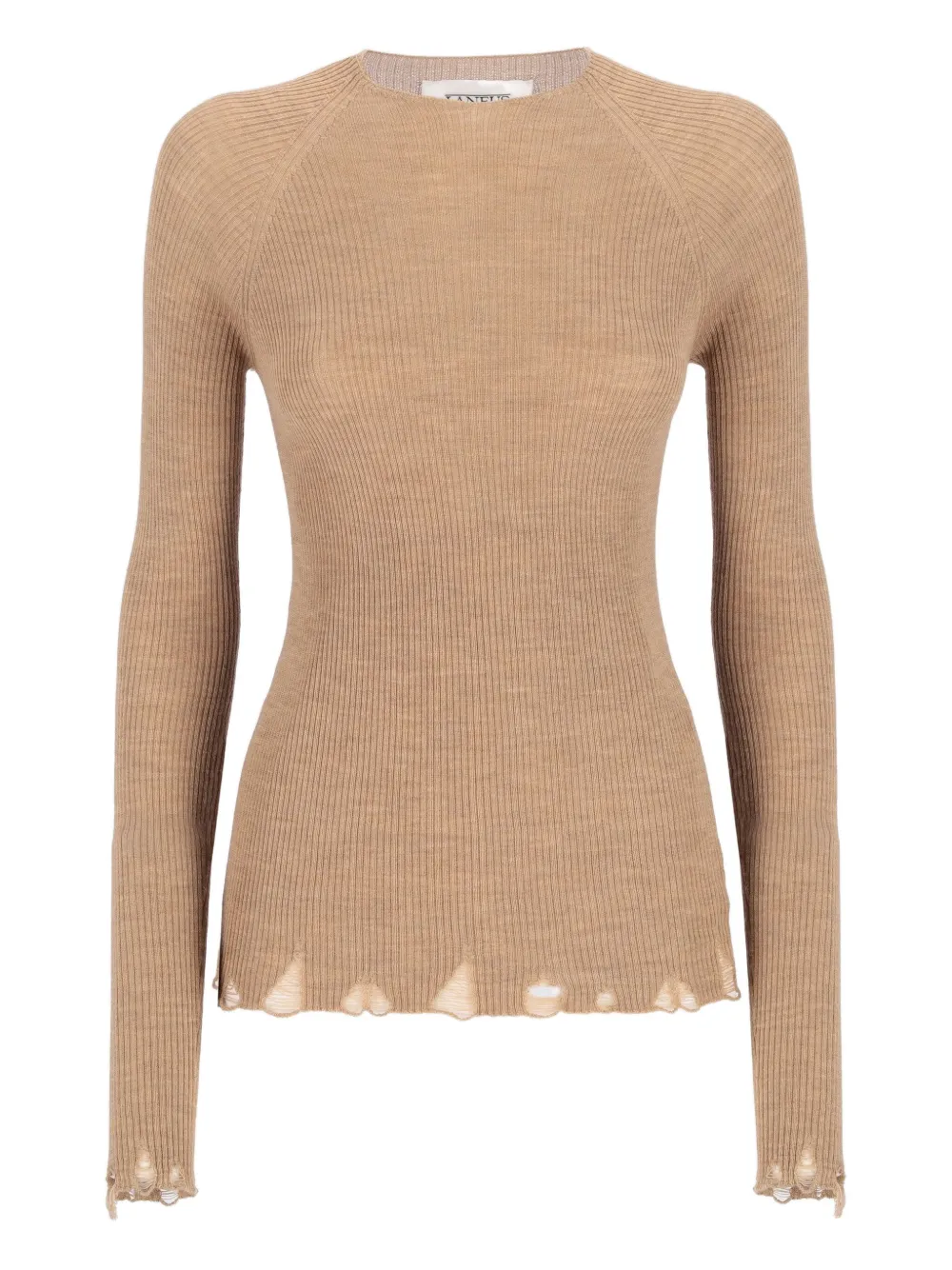 

Свитер в рубчик с бахромой Laneus, нейтральный