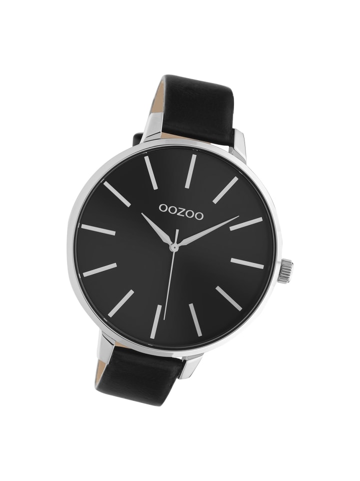 

Аналоговые наручные часы Oozoo Timepieces, черные, увеличенного размера (примерно 48 мм)